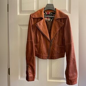 BLACK RIVET Faux Leather Crop JacketSize Small EUC